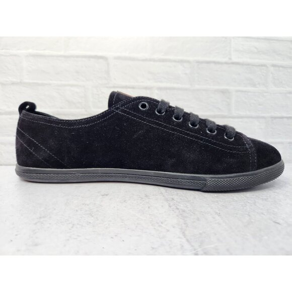 Prada Black Suede Lace Up Sneakers Women's Size 39 (US 8.5 - 9) With Dust Bag - Picture 6 of 11